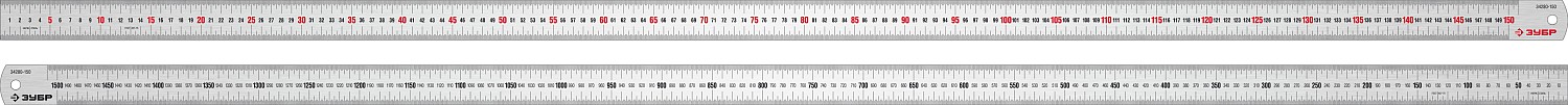 ЗУБР Про-150, длина 1.5 м, усиленная нержавеющая линейка, Профессионал (34280-150)