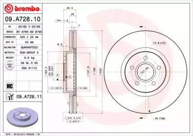 Диск тормозной Brembo Painted Disc 09.A728.11