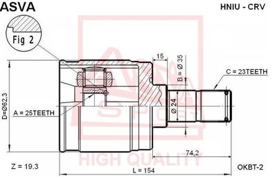 ШРУС ВНУТРЕННИЙ ЗАДНИЙ 25x35x23 (HONDA : CR-V 1996-2002 RD1/ [12] HNIUCRV