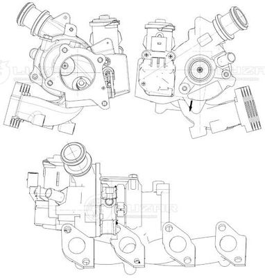 Турбокомпрессор для а.м Skoda Yeti 09- ,VW Caddy 10- 1.2T [CBZB] тип RHF3  LAT 1800
