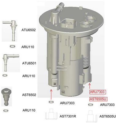 Фильтр топливный  MITSUBISHI LANCER 1,3 2003 -   MITSUBISHI SPACE RUNNER 2,4 1999 - 2002 FS6505U