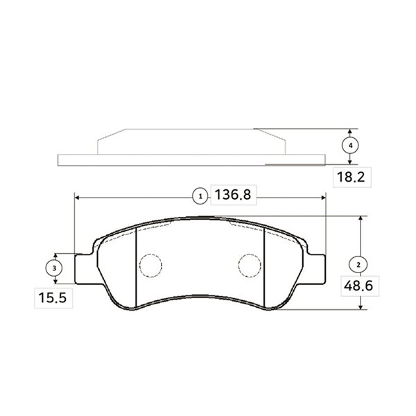 Колодки тормозные CITROEN Jumper 2006 ~ / Jumper 2011 ~ FIAT Ducato 2006 ~ 2014 / Nuovo Ducato 2014 зад.прав.лев. (старый арт. CKPU-50) GK0907