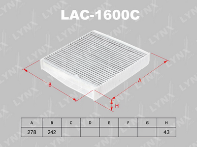 Фильтр салонный угольный подходит для VOLVO C70 97-05/S60 05/S70 97-00/S80 99-06/XC70 02/XC90 02 LAC-1600C