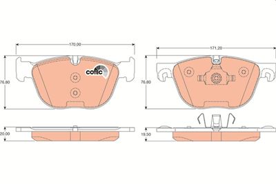 Колодки передние BMW X5 (E70, F15), X6 (E71, E72) GDB1726