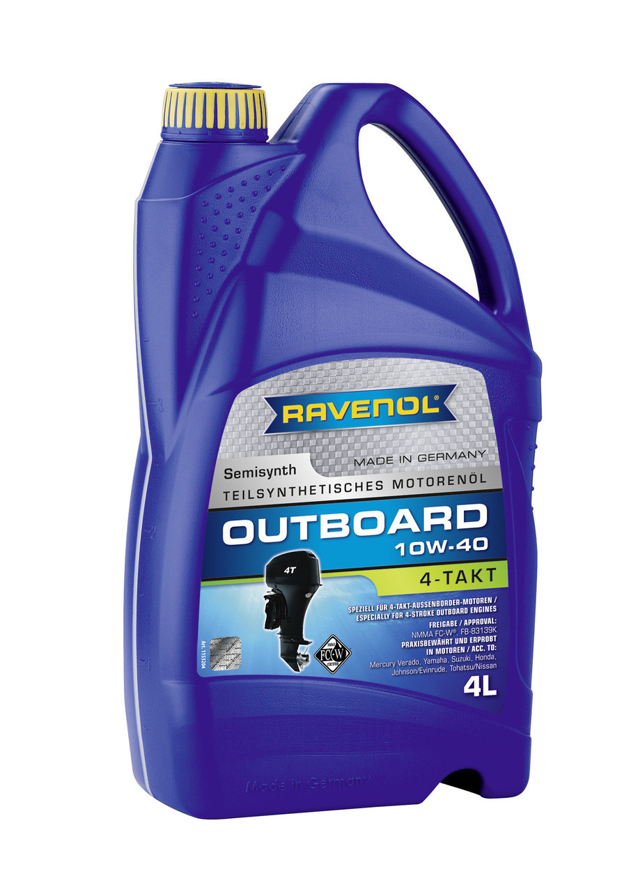 Моторное масло для 4-T лодочных моторов RAVENOL Outboardoel 4T 10W-40 10л (115320401001999) 4014835729148
