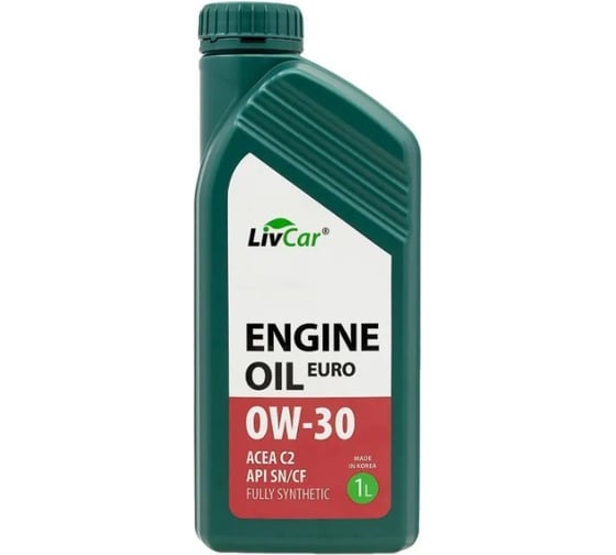 Масло моторное LIVCAR ENGINE OIL EURO 0W-30 ACEA C2 API SN/CF (1л) LC7110030-001