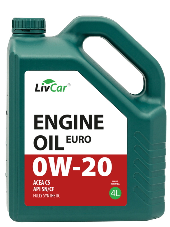 Масло моторное LIVCAR Engine Oil EURO 0W-20 ACEA C5 API SN/CF (4л) LC7110020-004