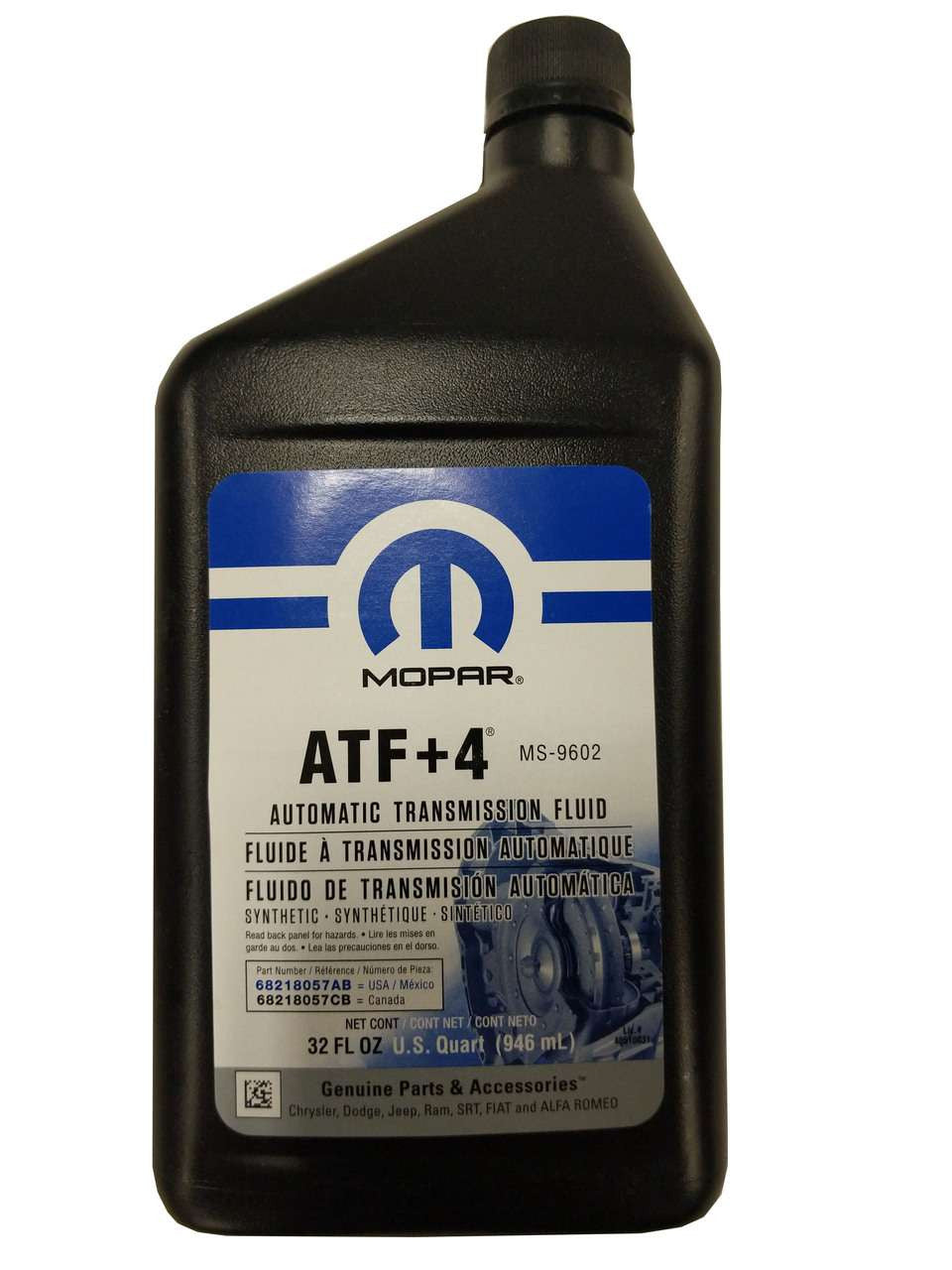 Масло трансмиссионное ATF plus 4 CHRYSLER 68218057AC