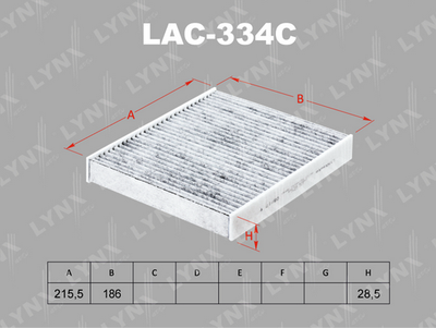 Фильтр салонный угольный TOYOTA Hilux 15 / Prius 15 LAC-334C
