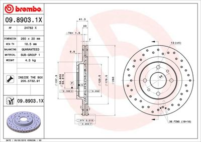 Диск перфорированный Brembo Xtra 09.8903.1X