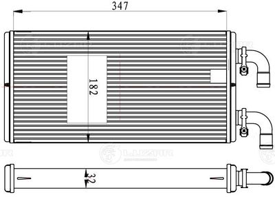Радиатор отоп. для а/м Урал-М 4320 бескапотная кабина c двиг. ЯМЗ-536 LRh1243