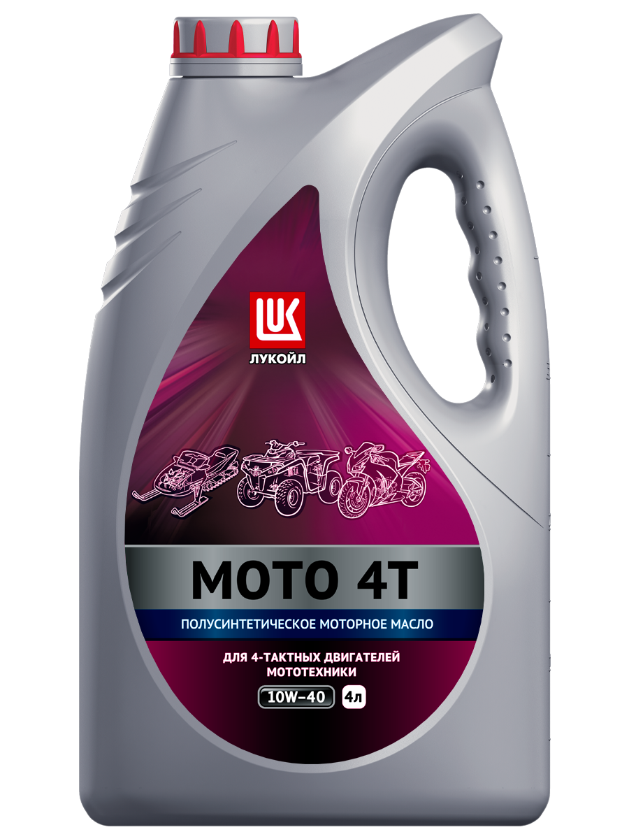 Лукойл МОТО 4Т SAE 10W-40, SL 4л. (канистра) Моторное масло (4 шт)
