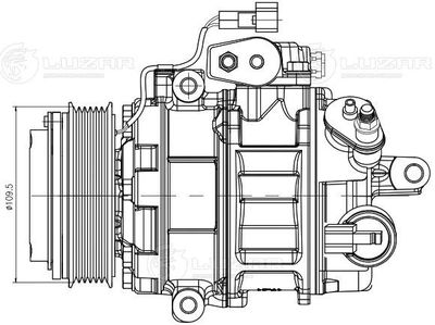 Компрессор кондиц. для а/м Ford Explorer (11-) 3.5i (с эл. магнит. клапаном) (LCAC 1013)