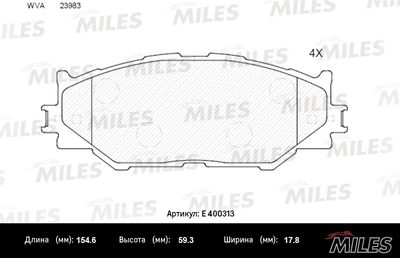 Колодки тормозные передние (без датчика) (Смесь Low-Metallic) (LEXUS IS220/IS250 05-) (TRW GDB3410) E400313