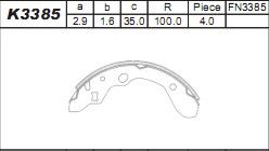 Колодки тормозные барабанные Mazda 323 1.3i-2.0D 91-98 K3385