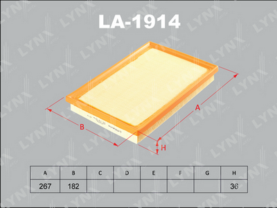 Фильтр воздушный подходит для TOYOTA Camry(V50) 2.5 11 / RAV 4 2.5 IV 15, LEXUS ES300h 12 / LS460-600h 06 LA-1914