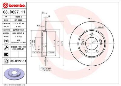 Диск тормозной 08.D627.11