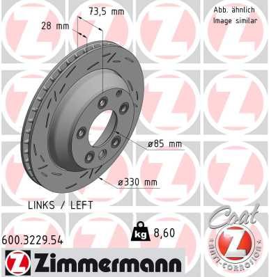 Диск тормозной ZIMMERMANN 600.3229.54