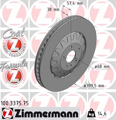 Диск тормозной ZIMMERMANN 100.3375.75