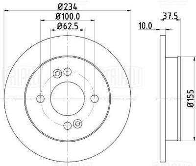 Диск торм. для а/м Kia Picanto (04-)/Picanto (11-)/Hyundai i10 (08-) зад. d=234 | зад |