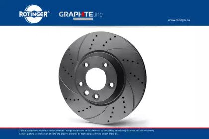 ДИСК ТОРМОЗНОЙ ГРАФИТОВЫЙ С ПЕРФОРАЦИЕЙ И НАСЕЧКАМИ RT4508GLT5