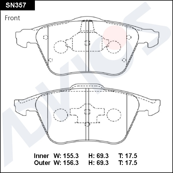 Дисковые тормозные колодки ADVICS SN357
