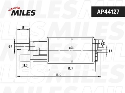 Насос топливный FORD TRANSIT 94-00/MONDEO 93-00/ESCORT/ 3bar AP44127