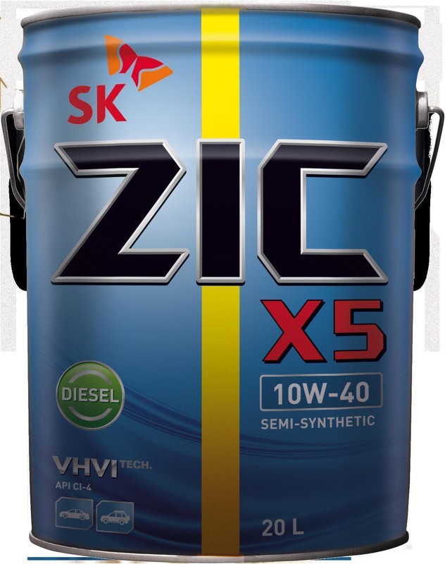 Масло моторное полусинтетическое ZIC X5 Diesel 10W-40 20л 192660