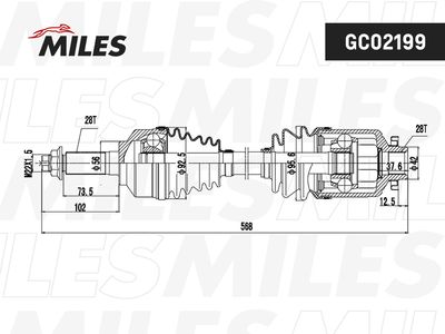 Привод в сборе правый KIA SORENTO 06- GC02199
