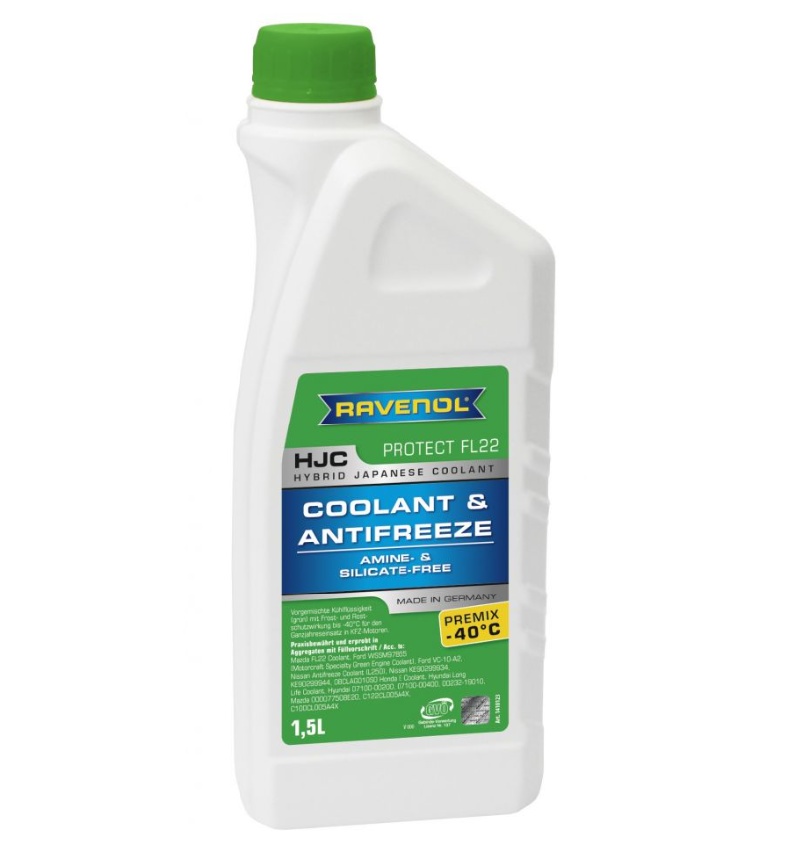 Антифриз RAVENOL HJC Hybrid Japanese Coolant Premix -40C (готовый) 1,5л (141012315001999) 4014835755918