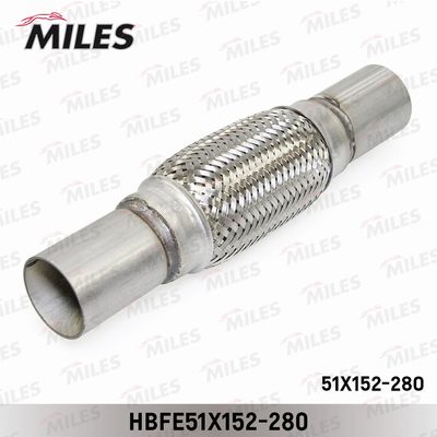 Труба гофрированная (гофра) патрубками и внутренним плетением 51X152-280 (BOSAL 265-707) HBFE51X152-280