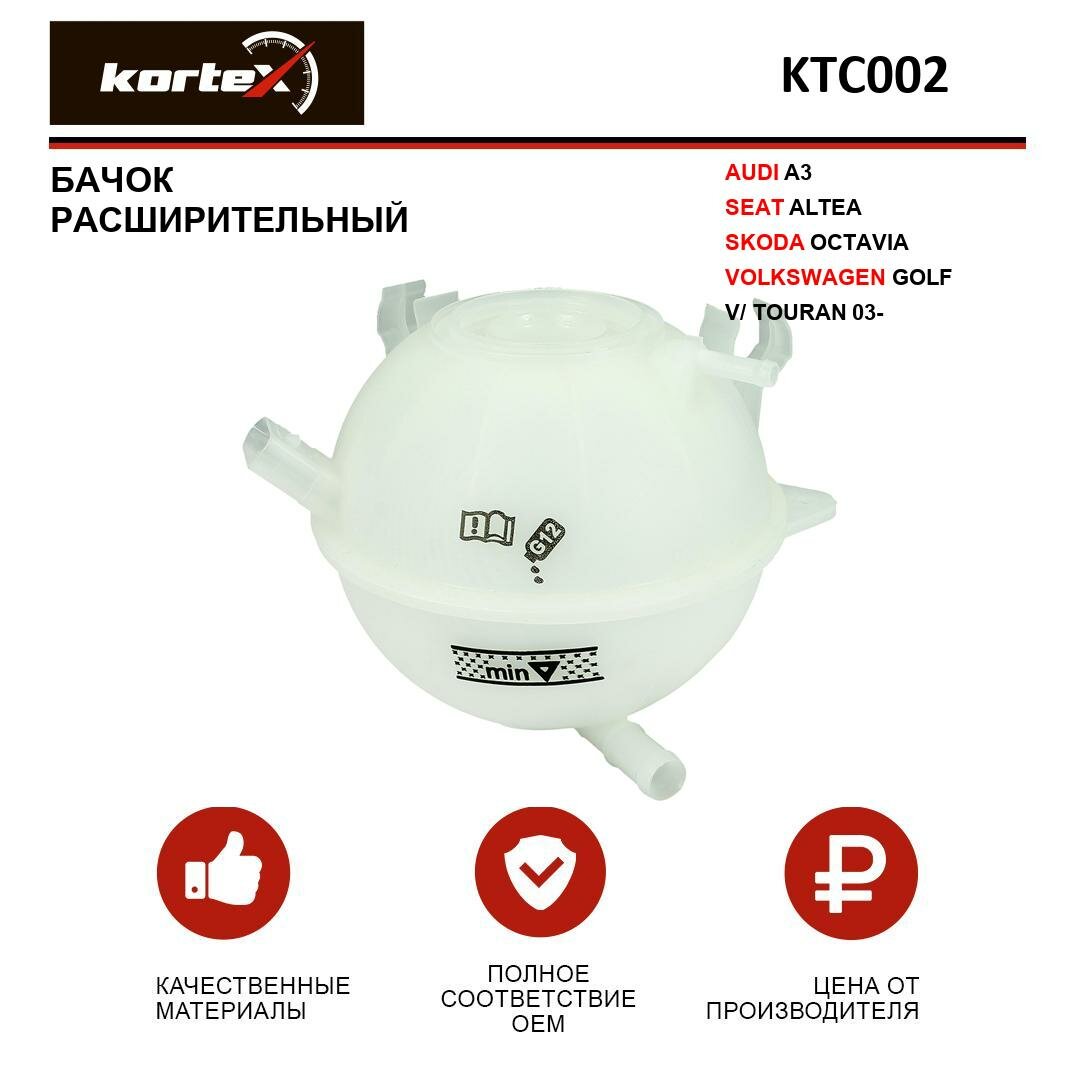 Бачок расширительный AUDI A3/SEAT ALTEA/SKODA OCTAVIA/VW GOLF V/TOURAN 03- KTC002
