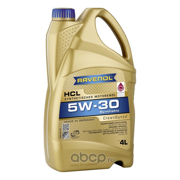 Моторное масло RAVENOL HCL 5W-30 4л (111111800401999) 4014835722996