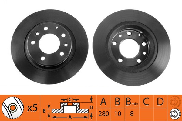 Диск тормозной задний MAZDA 6 07/MX-5 08/MAZDA 323 0104/MAZDA 626 9902 BR25108