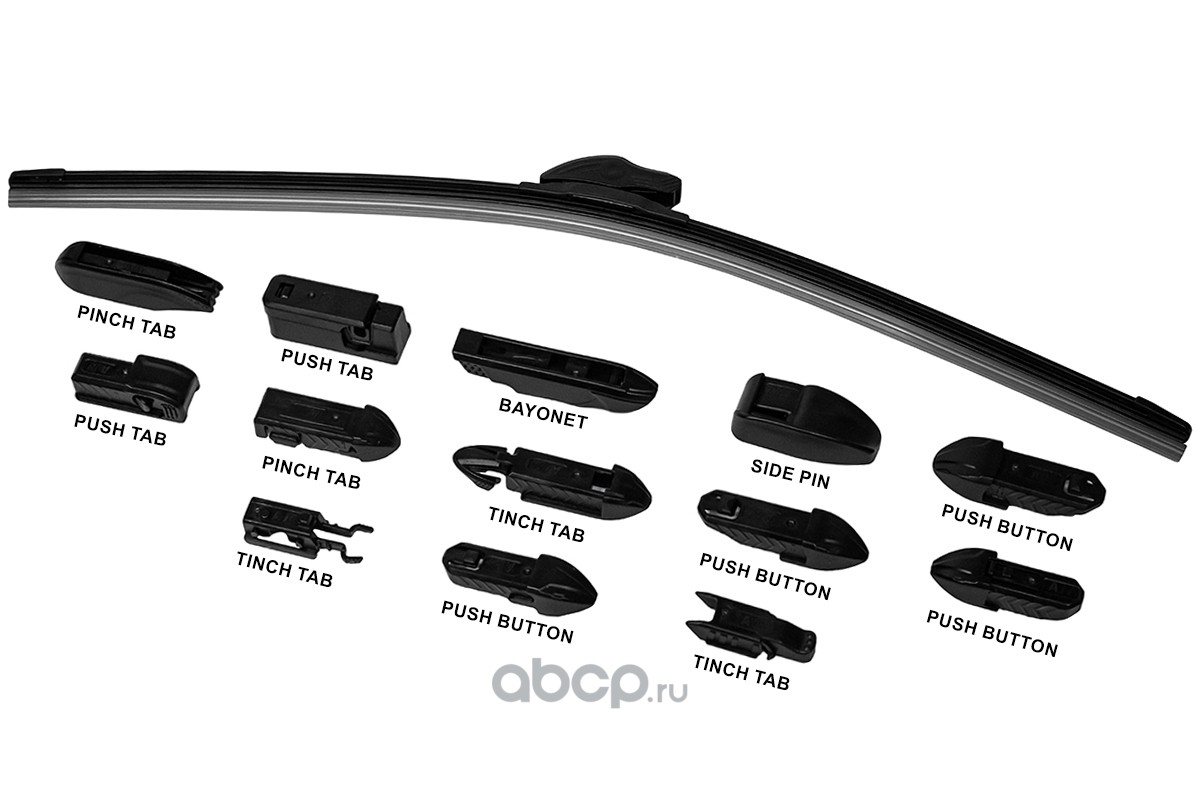 Щетка стеклоочистителя с адаптерами 21"/530 mm бескаркасная D20CR0021