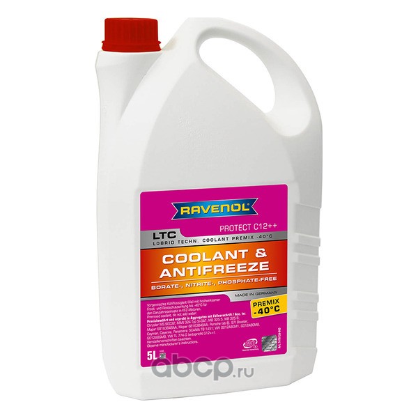Антифриз RAVENOL LTC Protect C12++ Premix -40C (готовый) 5л (141012600501999) 4014835756151