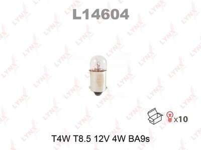 Лампа накаливания T4W T8.5 12V 4W BA9S  L14604