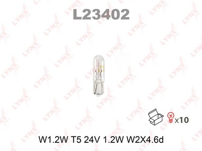 Лампа накаливания W1.2W T5 24V 1.2W W2X4.6d  L23402