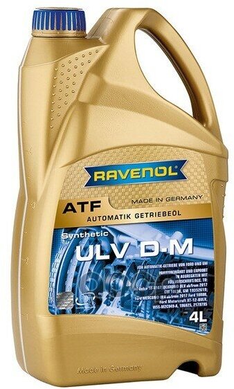 Трансмиссионное масло RAVENOL ATF ULV D-M 4л (121210800401999) 4014835879140