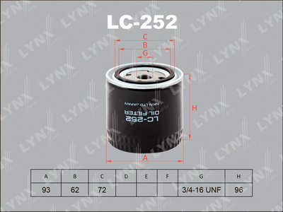 Фильтр масляный подходит для NISSAN Almera(N16) 2.2D 03 / Cabstar 2.5D 06 / Murano(Z51) 2.5D 05 / Navara(D40) 2.5D 05 / NP300 2.5D 08 / Pathfinder(R51) 2.5D 05 / Pick Up(D22) 2.5D 02 LC-252