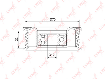 Ролик направляющий / приводной подходит для TOYOTA Land Cruiser(90/100) 4.7 98 / Crown 4.0-4.3 91-12, LEXUS GS400-430 97-05 / GX470 01-09 / LS400-430 89-06 / LX470 98-08 / SC430 01-10 PB-7134