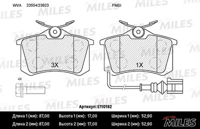 Колодки тормозные задние с датчиком (Смесь Semi-Metallic) SEAT IBIZA 02-/SKODA FABIA 99-08/VW POLO 01- (TRW GDB1475) E110182