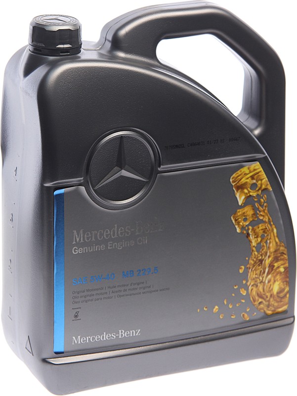 МАСЛО МОТОРНОЕ MERCEDES-BENZ СИНТЕТИЧЕСКОЕ 5Л 5W-40 229.5 БЕНЗИН A000989630813AAEW (АНАЛОГ A000989681013FSEW )