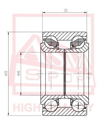 Подшипник ступицы передний SUZUKI SWIFT RS413/RS415/RS416 2003-2010 DAC40720036