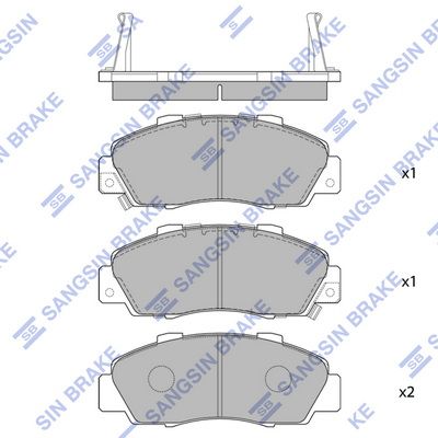 Колодки тормозные дисковые Honda Accord 2.0-3.0 90-03/Civic 1.8 16V 97-01 SP1076F