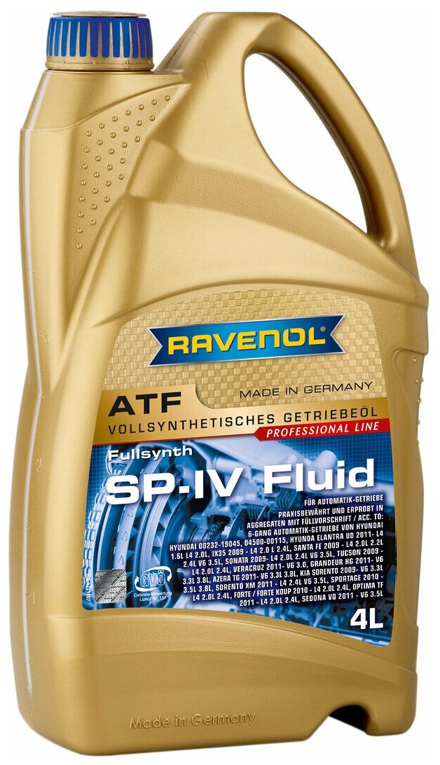 Трансмиссионное масло RAVENOL ATF SP-IV Fluid 4л (121110700401999) 4014835714090