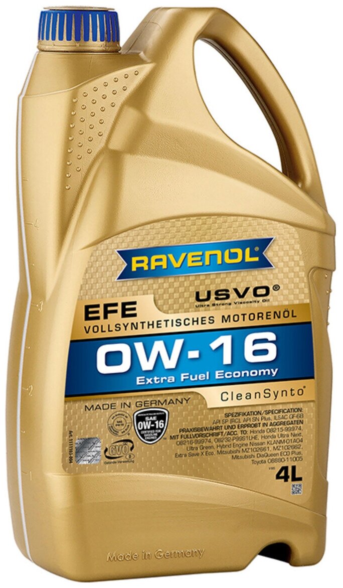 Моторное масло RAVENOL EFE 0W-16 4л (111110300401999) 4014835802698