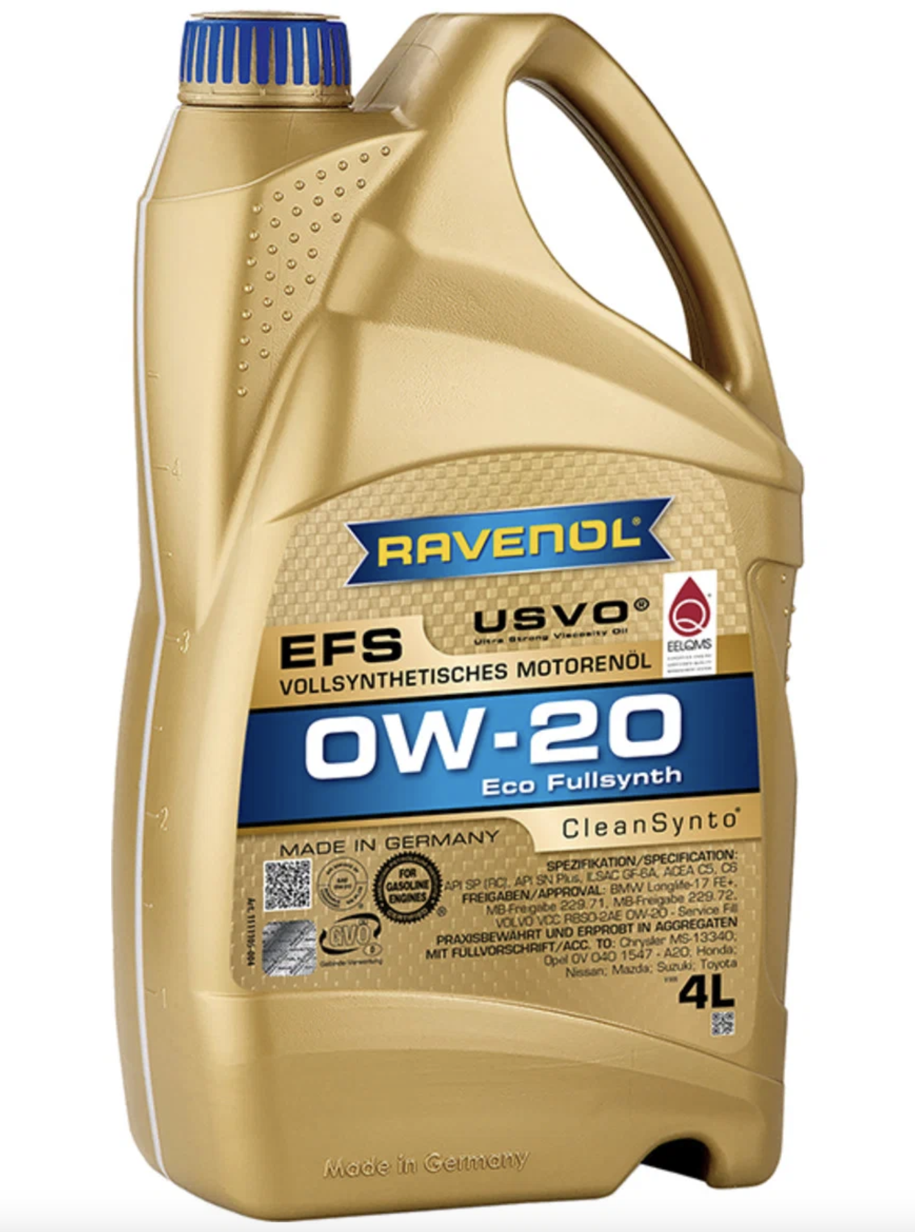 Моторное масло RAVENOL EFS 0W-20 4л (111110500401999) 4014835843158
