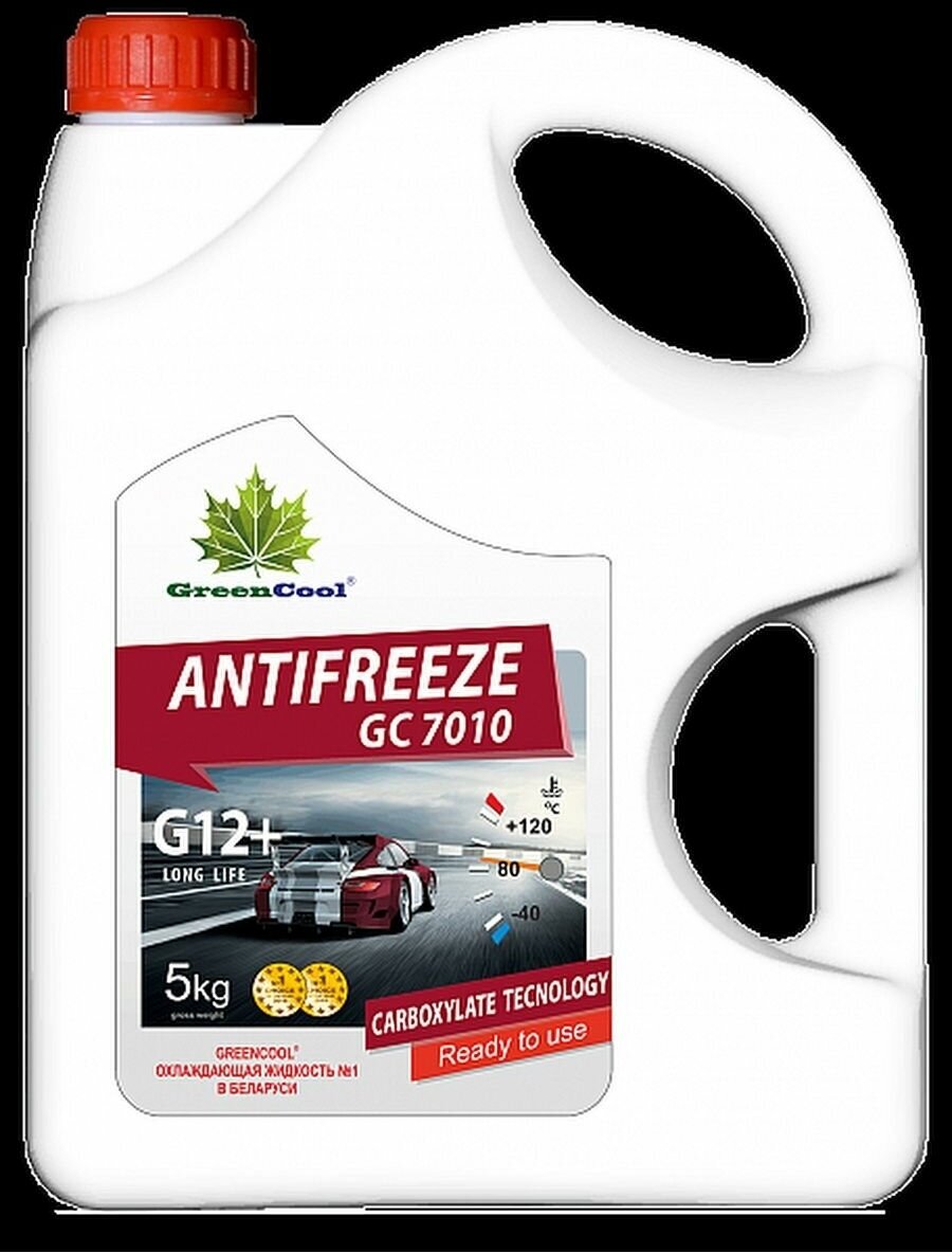 Антифриз GreenCool GC7010 G12+, 5 кг (красн.) BASF Carboxylate Long Life