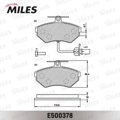 Колодки тормозные передние (с датчиком) (Смесь CERAMIC серия PRO) AUDI A4 9901/PASSAT 9701 (TRW GDB1366) E500378